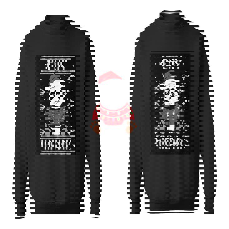 サンタ帽子付きパンダ 醜いクリスマス X-Mas スウェットシャツ