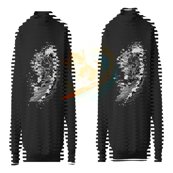 サーファー猫 サーフィン スウェットシャツ