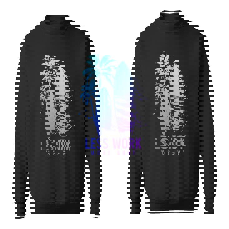 サーフィン ヴィンテージ サーフボード ヤシの木 ビーチ 面白い サーファー スウェットシャツ