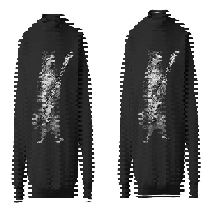 シェットランド・シープドッグ ベース・ギター ロックミュージック 犬好き スウェットシャツ