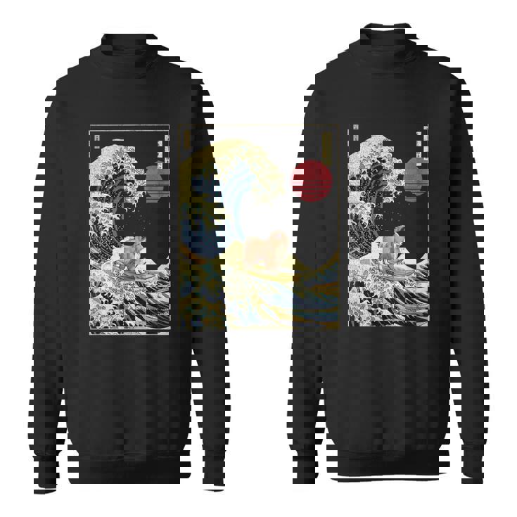 シェトランド 羊 シェルティ 和 神奈川波 おもしろ サーフ 犬 スウェットシャツ