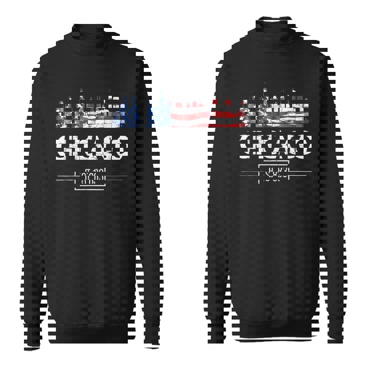 シカゴ 7月4日 アメリカ国旗 愛国的お土産 スウェットシャツ