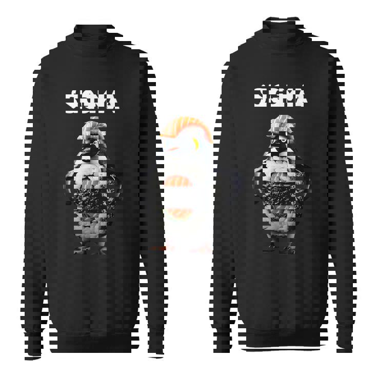 シグマ イタリアン ブレイン ミーム ペンギン 寿司 サーモン ユース キッズ スウェットシャツ