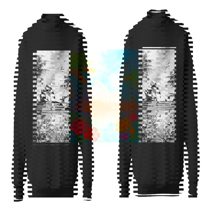 シドニーオペラハウスと南国の自然 スウェットシャツ