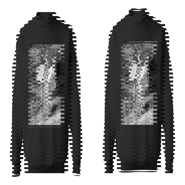 シナイ山から降りてくるモーゼ ギュスターヴ・ドーレ 聖書芸術 スウェットシャツ