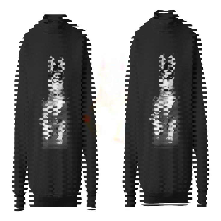 シベリアンハスキー ポケットの子犬 スウェットシャツ