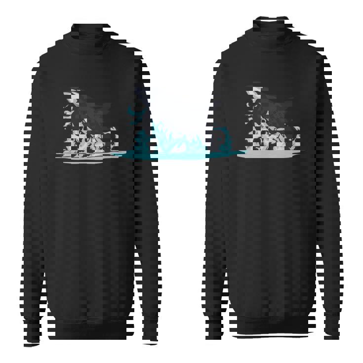 シャチギフトジャンピングオルカシャチ 長袖tシャツ スウェットシャツ