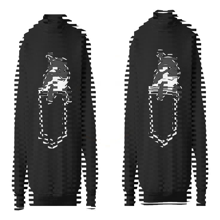 シャチポケット おもしろシャチ シャチ 海の動物 スウェットシャツ