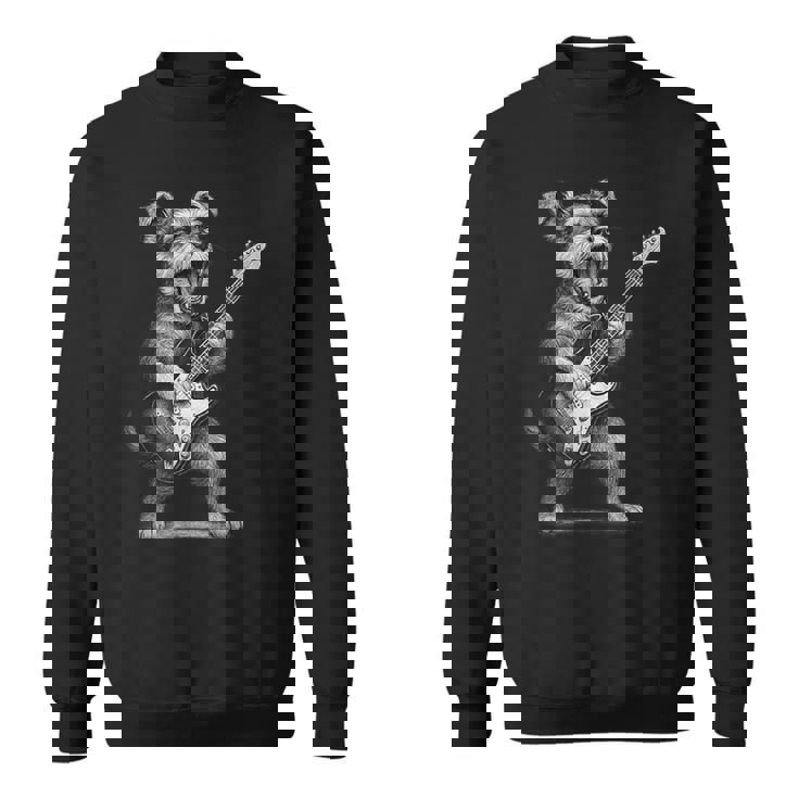 シュナウザー ギターを弾く ロックミュージック 犬好き スウェットシャツ