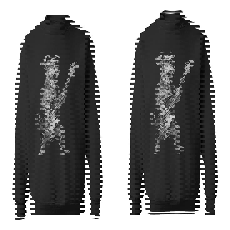 シュナウザー 演奏 ベース ギター ロックミュージック 犬好き スウェットシャツ