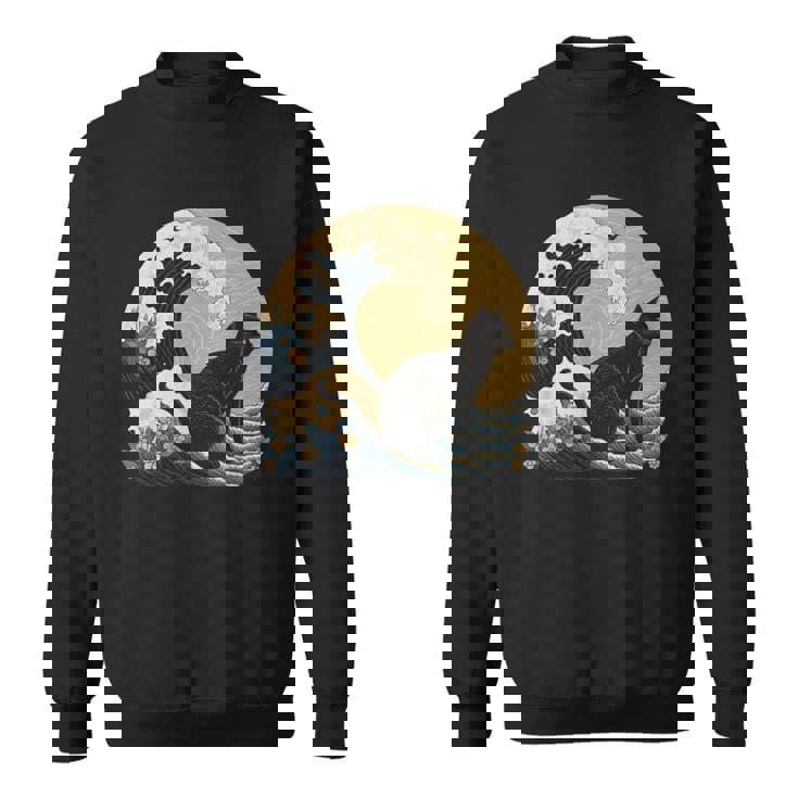 シュールレアリズム 日本画 黒猫 スウェットシャツ