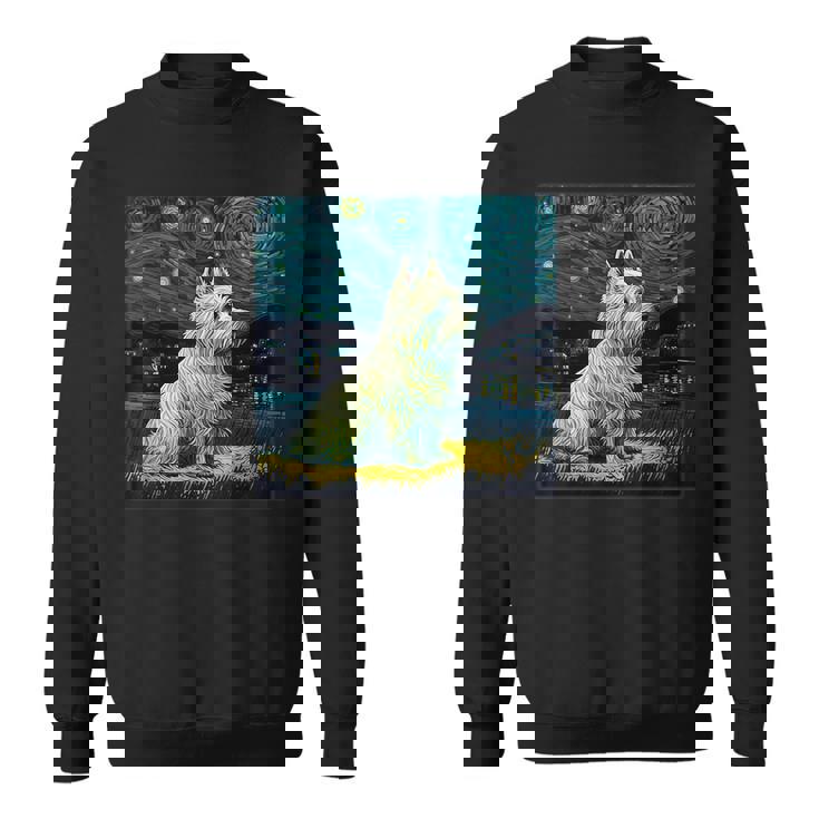 シュールレアリズム 星月夜 ウェスティ 犬 スウェットシャツ