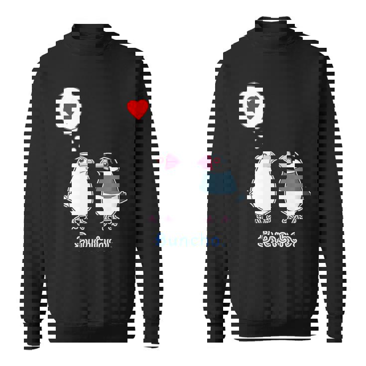 シロブンチョウ & サクラブンチョウ さん『ハート』フキダシ 白文鳥 桜文鳥【どうぶつフレンズ】動物 イラスト スウェットシャツ