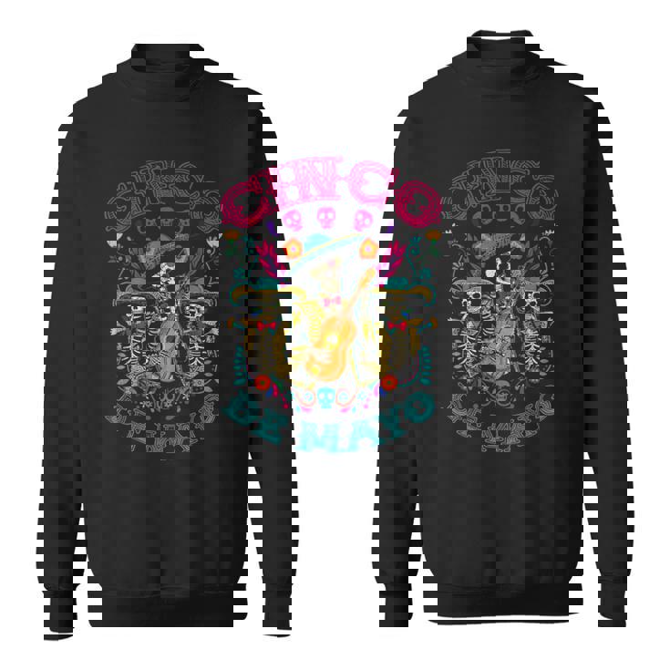 シンコ・デ・マヨ ギターを弾く骸骨 メキシコ・フィエスタ スウェットシャツ