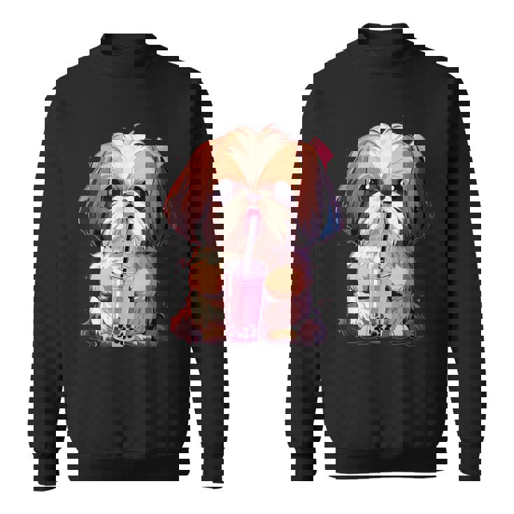 シーズー ボバティー バブルティー アニメ カワイイ 犬 スウェットシャツ