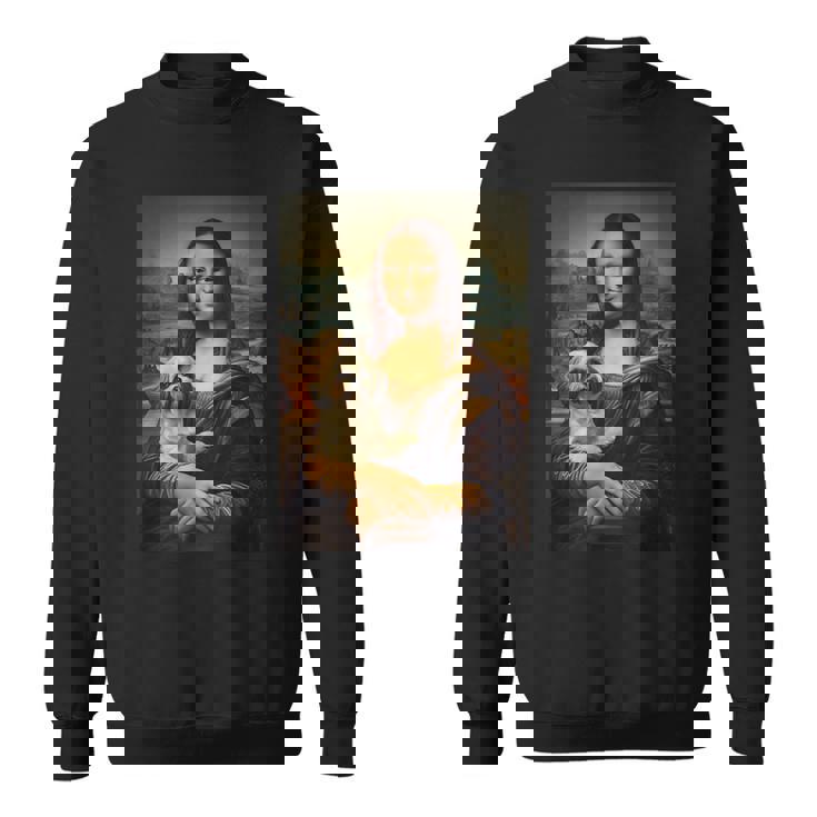 シーズー モナリザ 絵画 アート 犬 ママ お父さん スウェットシャツ