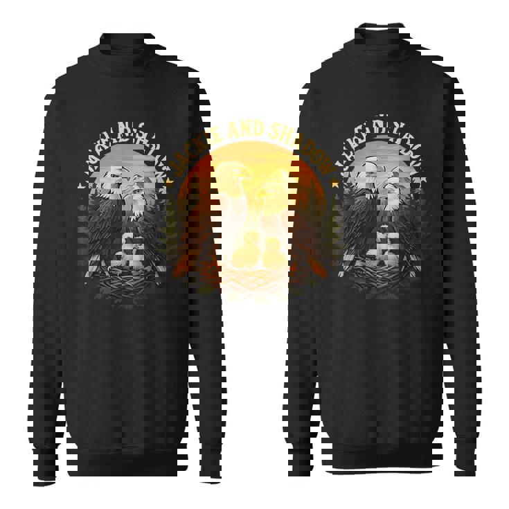 ジャッキーとシャドウ ハクトウワシビンテージ野生動物 自然 スウェットシャツ