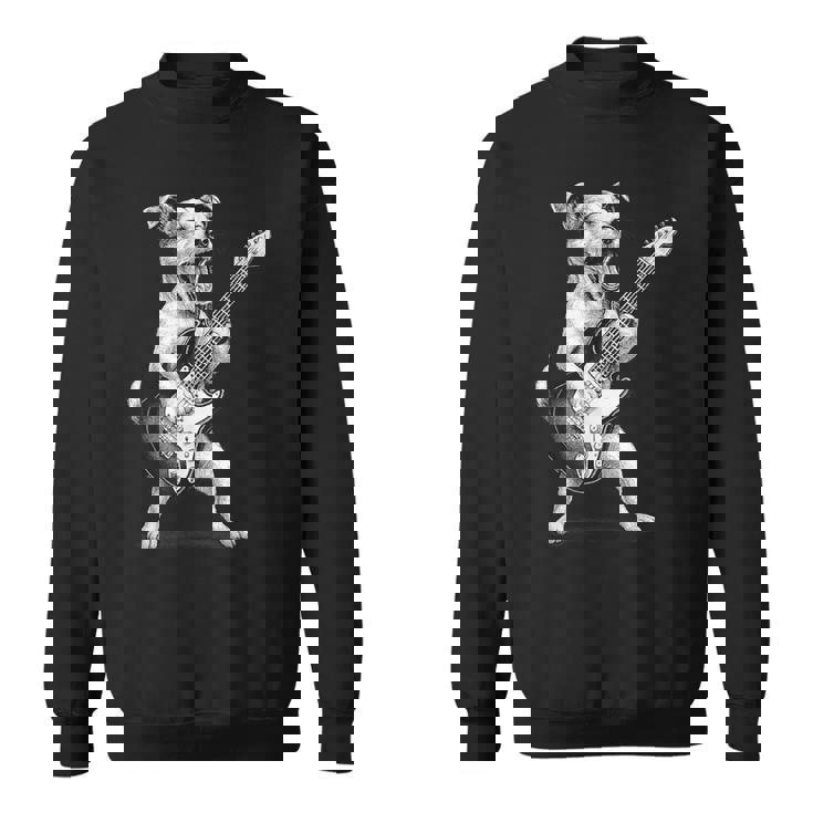 ジャック・ラッセル・テリア ギターを弾く ロックミュージック 犬好き スウェットシャツ