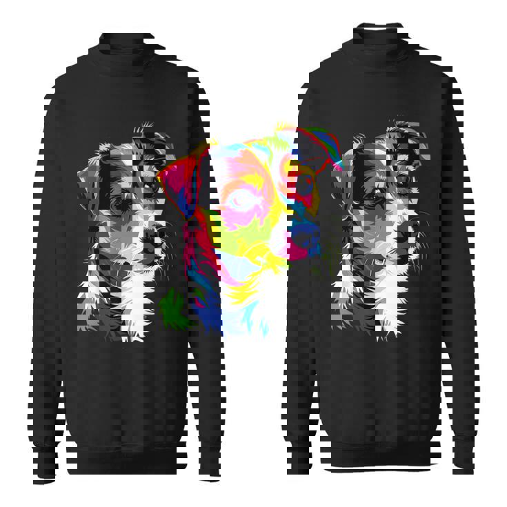 ジャック・ラッセル・テリア ブライトカラー ポップアート 愛犬家 スウェットシャツ