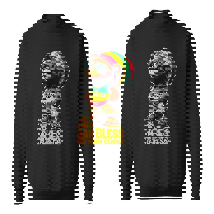 ジャマイカ かわいいラスタ テディベア ジャー ブレス レゲエ ルーツ スウェットシャツ