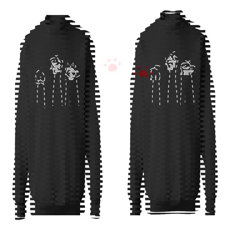 ジャンケン ハンド ゲーム かわいい足 面白い猫 スウェットシャツ