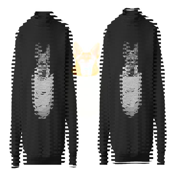 ジャーマンシェパード 犬の胸ポケット 犬の飼い主用 スウェットシャツ