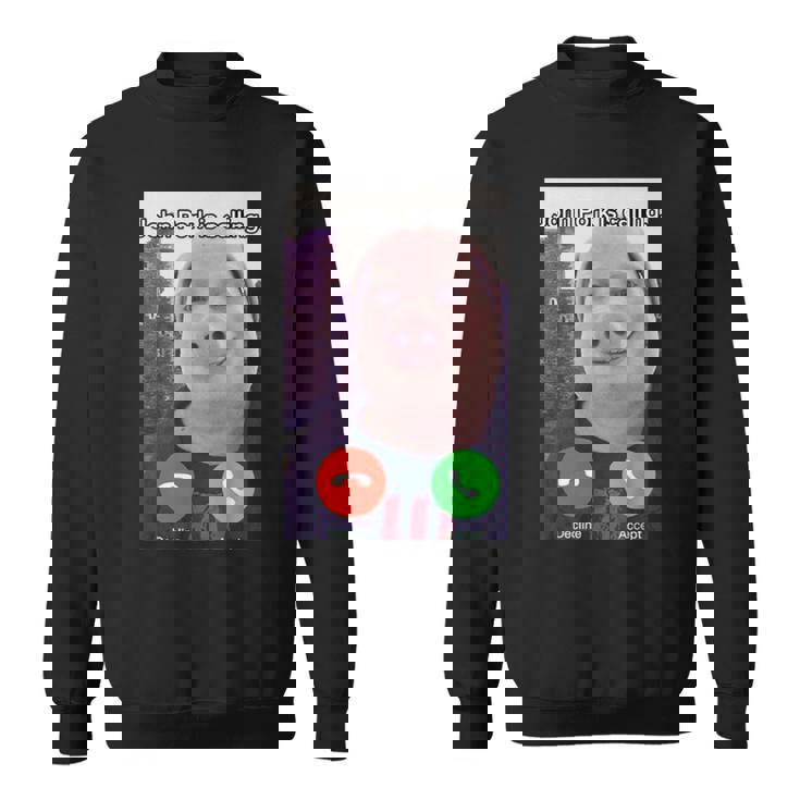 ジョン・ポークがファニー・アンサー・コール・フォンをかけている スウェットシャツ