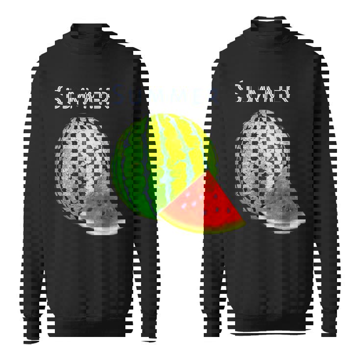スイカ・夏【 サマータイム 】リゾート・夏 大好き／面白 イラスト スウェットシャツ