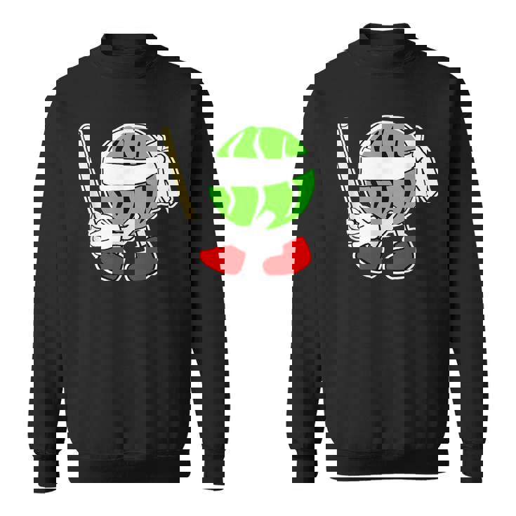 スイカ割り・夏 西瓜わり（すいかくん）【サマータイム】リゾート・夏 大好き／面白 イラスト スウェットシャツ