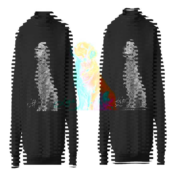 スウォッシュを持つゴールデンレトリバー、ゴールデンレトリバードッグ スウェットシャツ