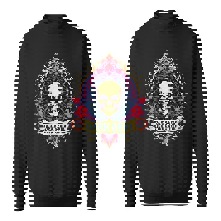 スカル ゴシック ダーク バナー ソウルフラワー エステティック スカル ゴス スウェットシャツ