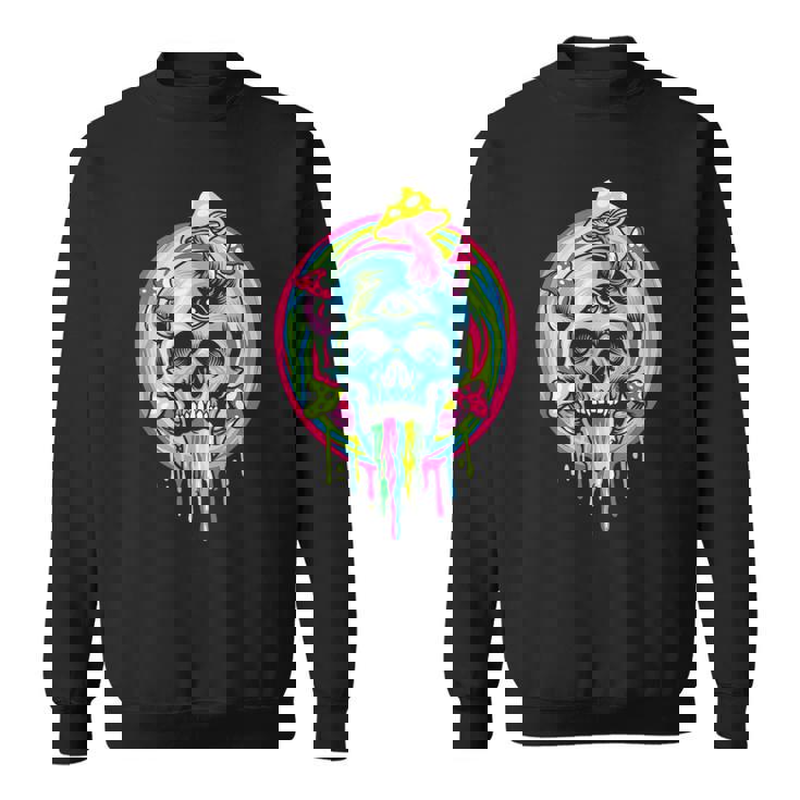 スカルマッシュルーム スケルトン グラフィック ゴス メンズ レディース スウェットシャツ