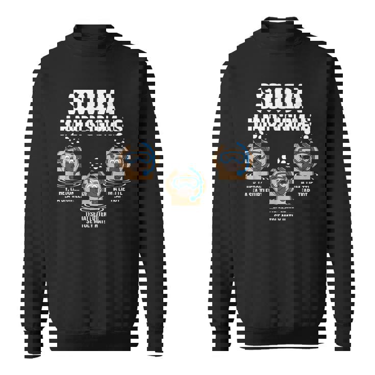 スキューバハンドシグナル 面白い スキューバダイビング スウェットシャツ