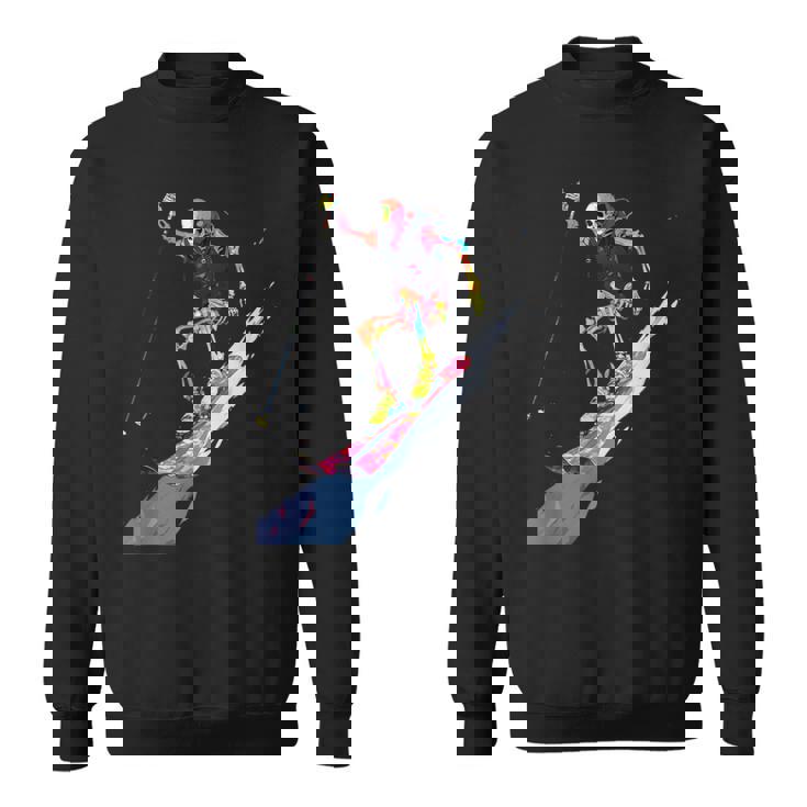 スキー スケルトン スキーヤー ダウンヒル 雪 冬 スキー スウェットシャツ