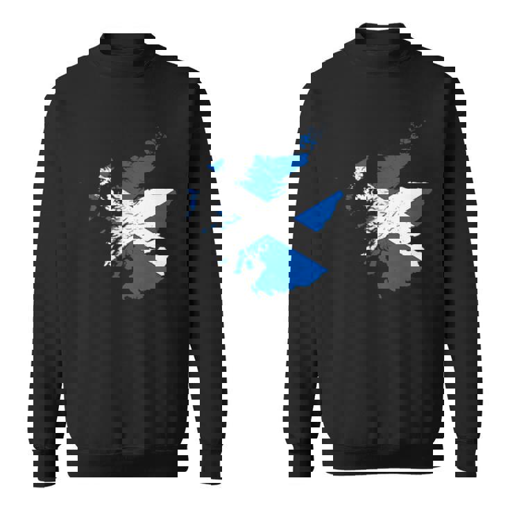 スコットランドの地図と旗の胸のロゴ スコットランドのお土産 スウェットシャツ