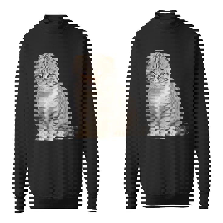 スコティッシュフォールド シンプルデザイン スウェットシャツ