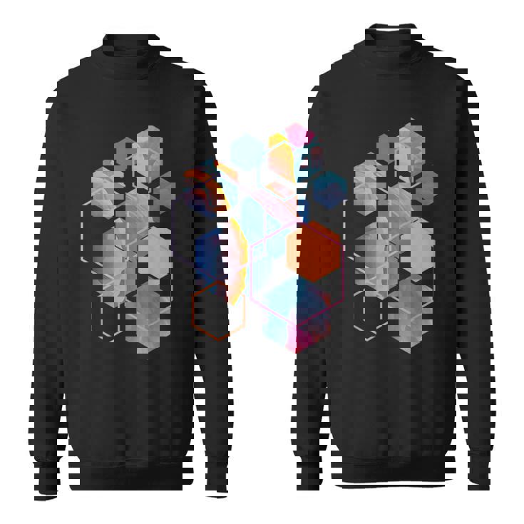 スタイリッシュ ティール オレンジ 六角形 モダン シェイプ マニア スウェットシャツ