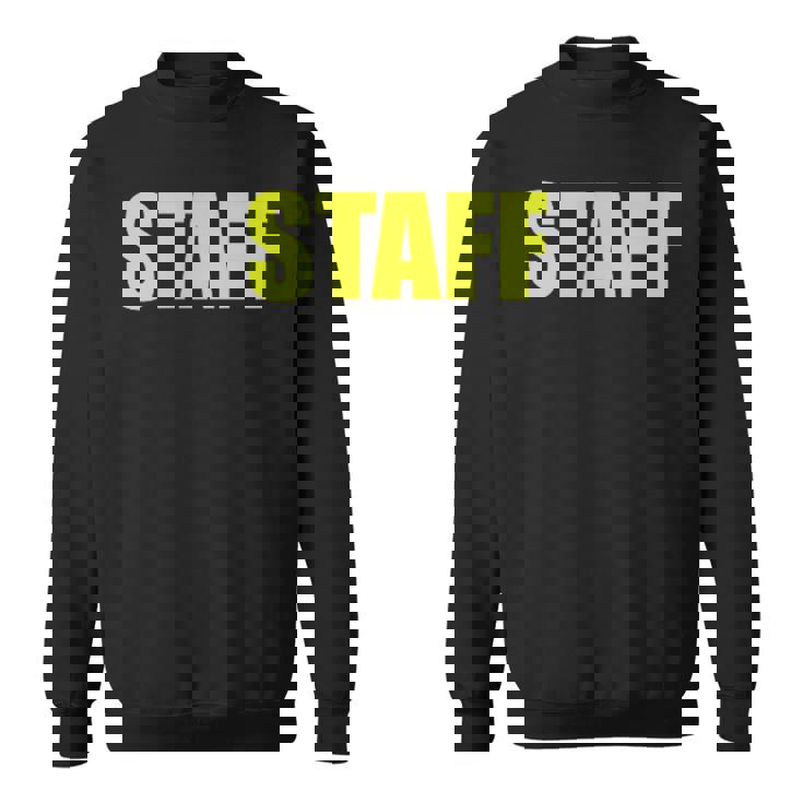 スタッフ社員 イベントスタッフ表裏 黄文字 スウェットシャツ