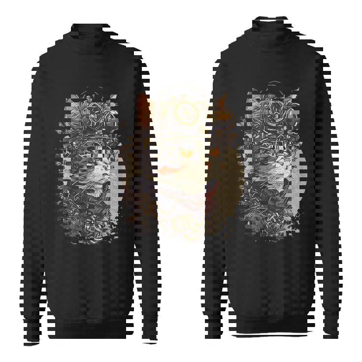 スチームパンク 猫 キティ 子猫 スチームパンク スウェットシャツ