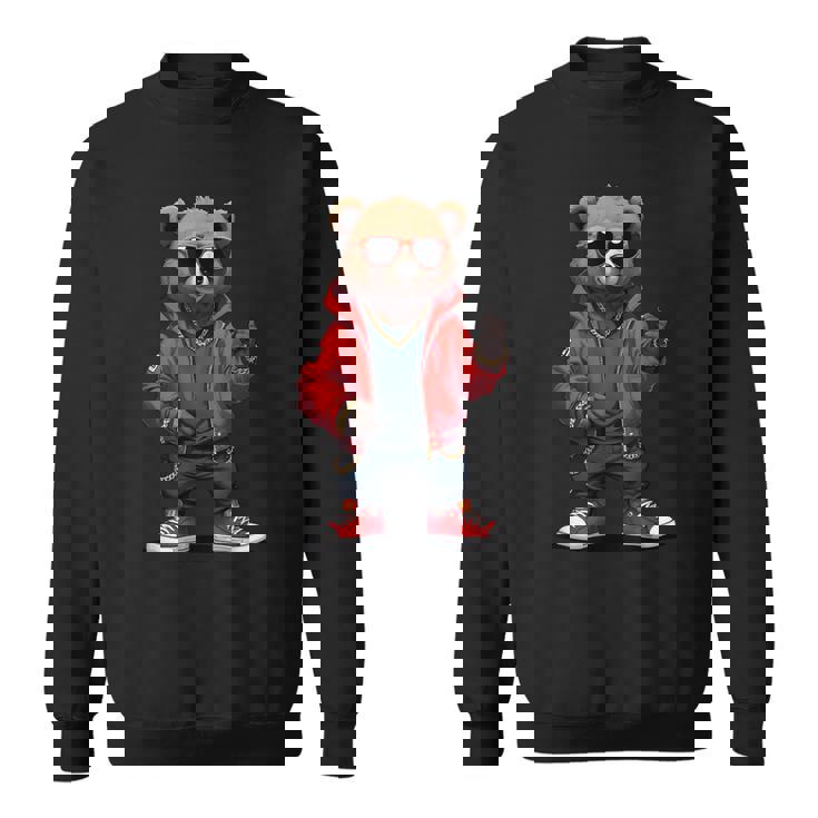 ストリートウェア ヒップホップ ラップ ラッパー ベア クール アーバン グラフィック スウェットシャツ