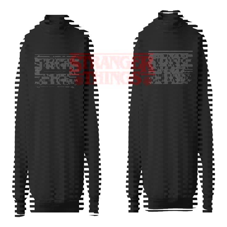 ストレンジャー・シングス クリスマスロゴ アグリークリスマス スノーフレーク柄 スウェットシャツ