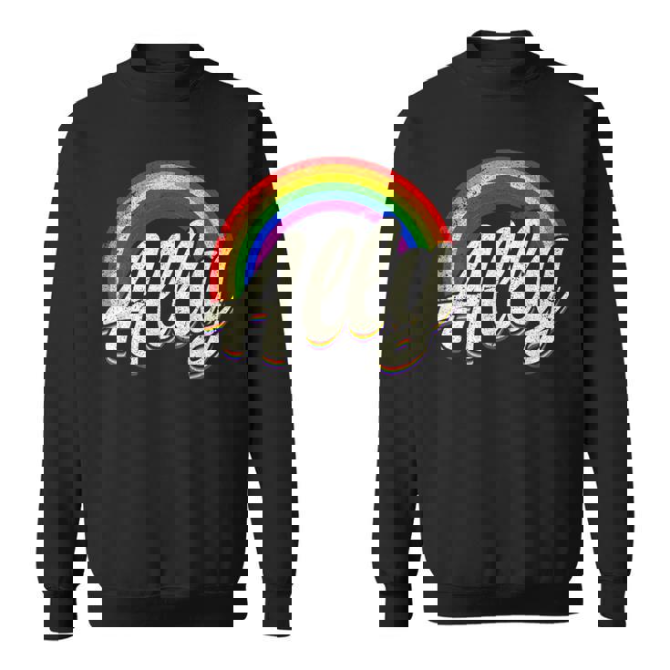 ストレートの味方、レインボーカラー、Lgbtプライド スウェットシャツ