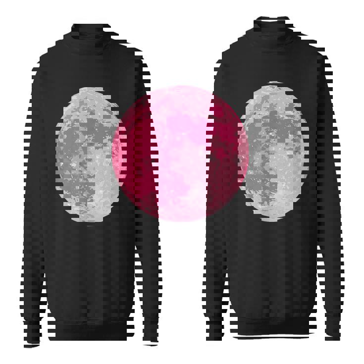 ストロベリームーンデザイン 満月 かわいいピンクムーン スウェットシャツ