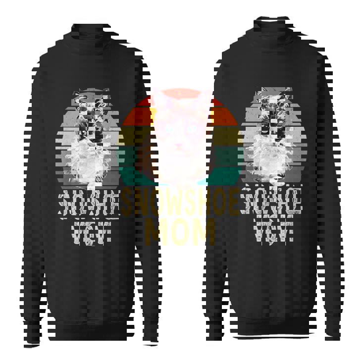 スノーシュー 猫 ママ レトロ ヴィンテージ 面白い I Love My Cat スウェットシャツ