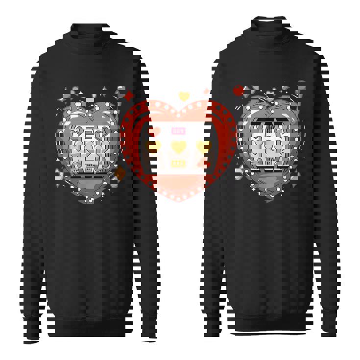 スロットマシンハートジャックポットカジノギャンブル愛好家 スウェットシャツ