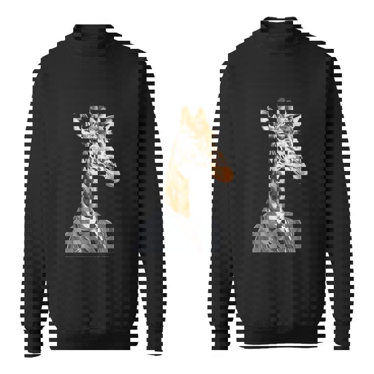 スーツ姿の面白いキリン スウェットシャツ