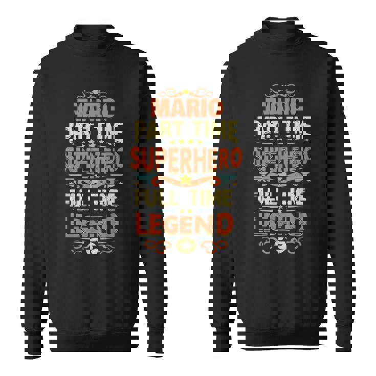 スーパーヒーロー マリオ レジェンド パーソナライズ 面白い 名前 マリオ スウェットシャツ