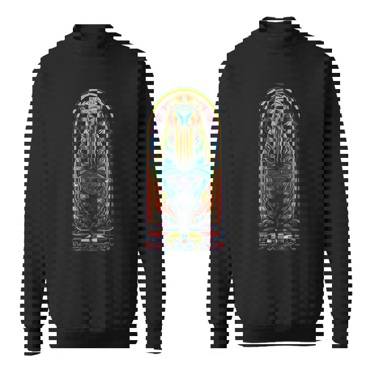 セイウチ カラフル アート 動物 抽象 グラフィック セイウチ スウェットシャツ