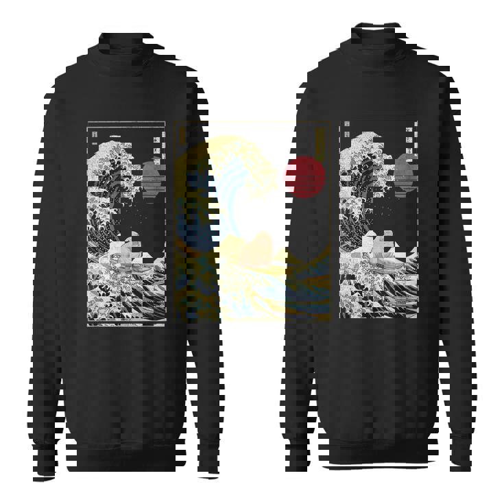 セイウチ 日本の神奈川波 面白いサーフアニマル スウェットシャツ