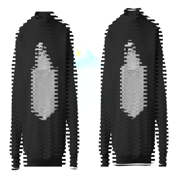 セキセイインコ ポケットから覗く 可愛いデザイン スウェットシャツ